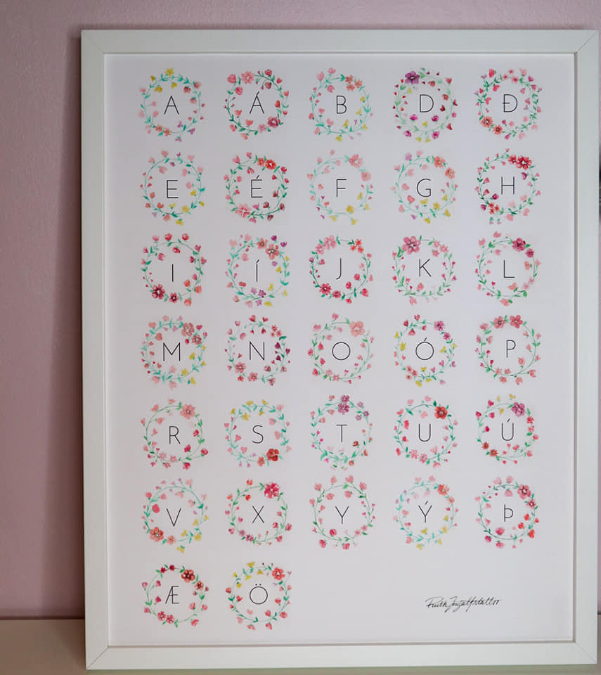 PLAGGAT ÍSLENSKA STAFRÓFIÐ - 50X70 - Líf og List